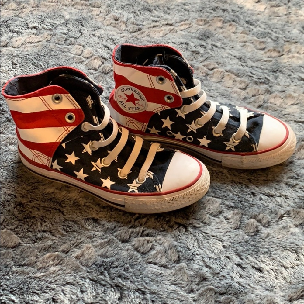 Girls American Flag Converse